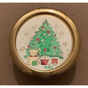 Himark Christmas Tree Chokin Trinket Box 24K Gold Trim Japan